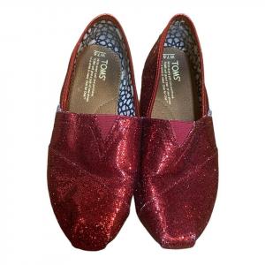 Photo of Ruby Red Sparkly Toms women’s Size 7.5 Wide
