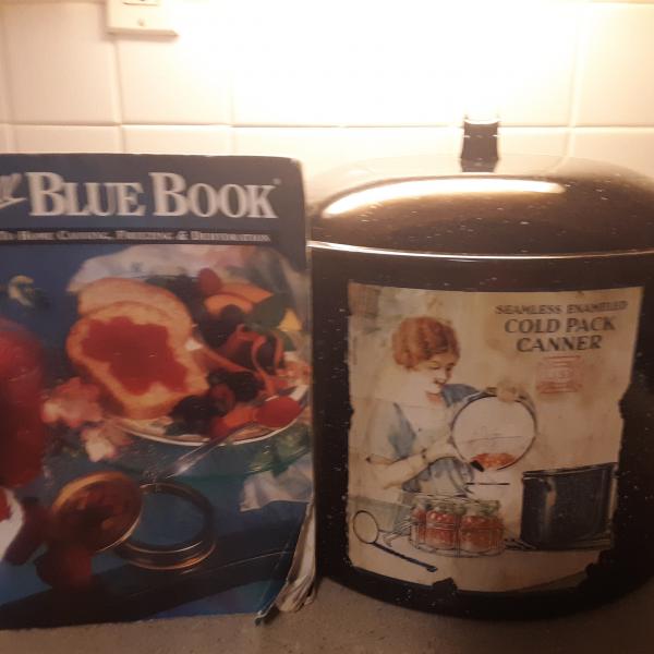 Photo of Vintage Ball blue book & enamel cold canner