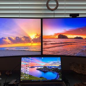 Photo of (2) 32” Curved Gaming Monitors with table mount