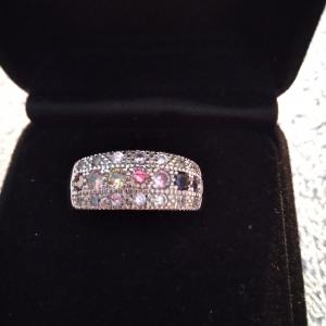 Photo of Multi-Color Stone .925 Ring - size 9  (NEW)