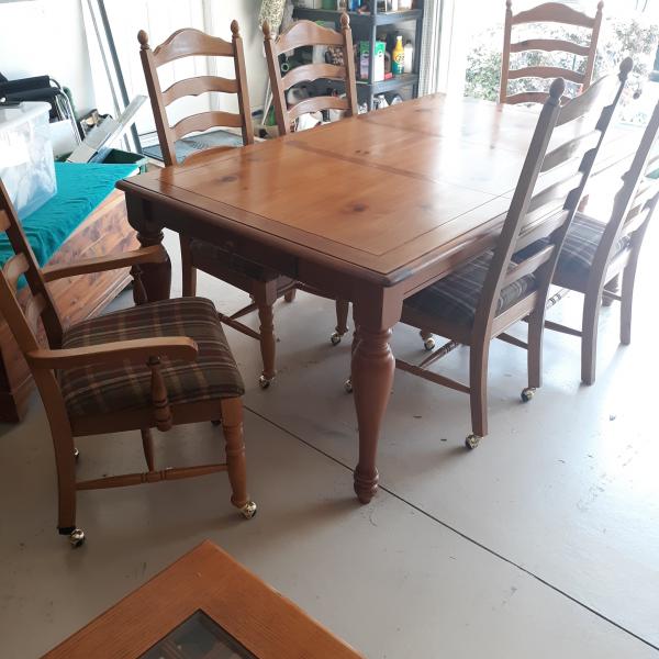 Photo of Solid pine table and chairs 