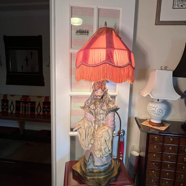 Photo of Unusual Vintage Asian Lamp