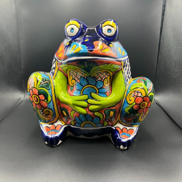 Photo of Large Talavera Style Toad Frog Planter 13 inch tall
