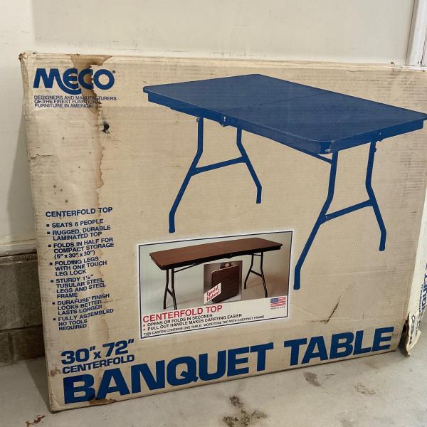 Photo of 30” x 72” Centerfold  Banquet Table by MECO 