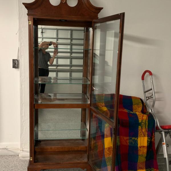 Photo of Solid wood curio, excellent condition, orig. $999. Now 90.00