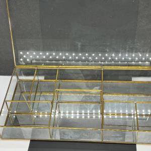 Photo of Large glass and brass display case 16x8x2”