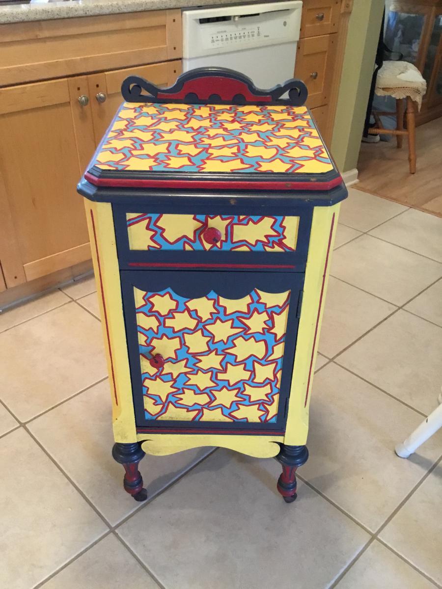 Photo 1 of Hand - Painted Antique Storage Cabinet