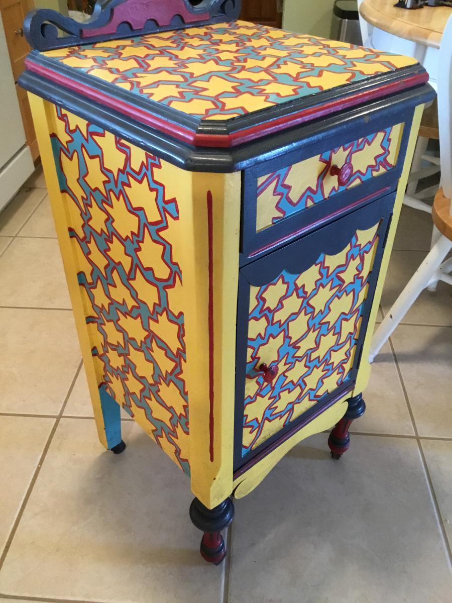 Photo 4 of Hand - Painted Antique Storage Cabinet