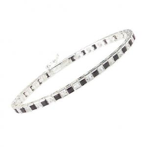 Photo of SS sapphire & white topaz bracelet