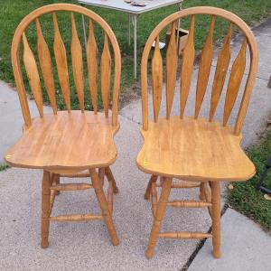 Photo of Bar stools and Oak shelf