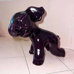 Photo of lot JJA Adorable Studio Art Pottery Baby Elephant Figurine Sculpture Purple Eggp