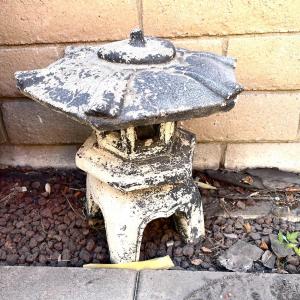 Photo of LARGE WEATHERED CEMENT 2 PC PAGODA YARD ORNAMENT