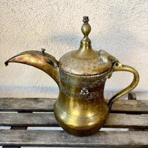 Photo of ANTIQUE BRASS MIDDLE EASTERN BRASS COFFEE POT
