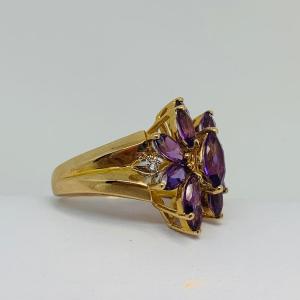 Photo of LOT 125: Amethyst Cluster Ring 10K Gold Size 7 - 5.7 gtw