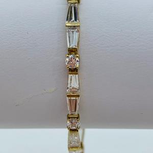 Photo of LOT 66: CZ & 10K Gold 8" Tennis Bracelet - 6.9 gtw
