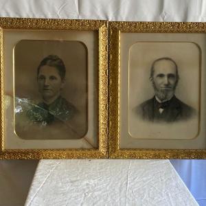 Photo of Large Antique Portraits Magnificent Frames