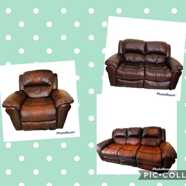 Photo of Leather 3 piece Living Room Set