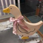1987 Hand Painted Solid Wood Goose Made in America Walnut Hollow Farm