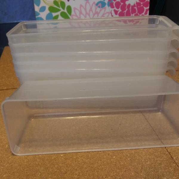 Photo of Essentials Plastic Fridge Storage Bins Set of 6