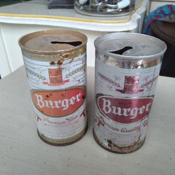Photo of Early 60s Burger Zip tab Beer Cans $25 both