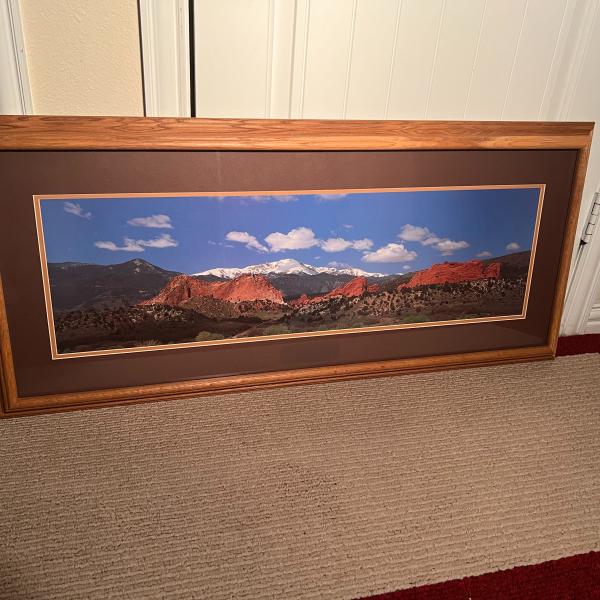 Photo of Stunning Framed Photograph Colorado Springs Garden of the Gods 19" x 43"