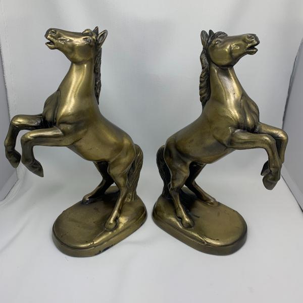 Photo of VTG Rearing Horse Bookends - Very Heavy