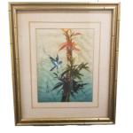 Chinese Signed Watercolor on Linen - Framed