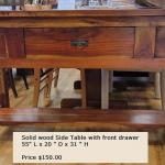 Solid wood Side Table with front drawer
