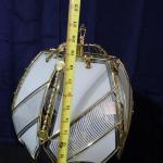 Small brass and glass desk lamp
