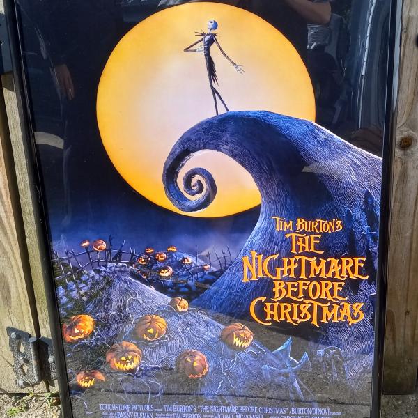 Photo of Vintage Tim Burton's "Nightmare Before Christmas" Framed Movie Poster