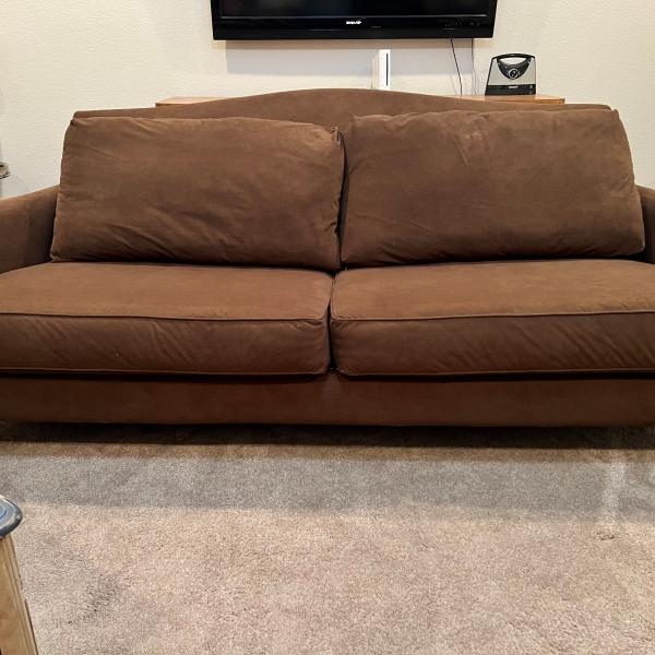 Photo of Beautiful sueded sofa