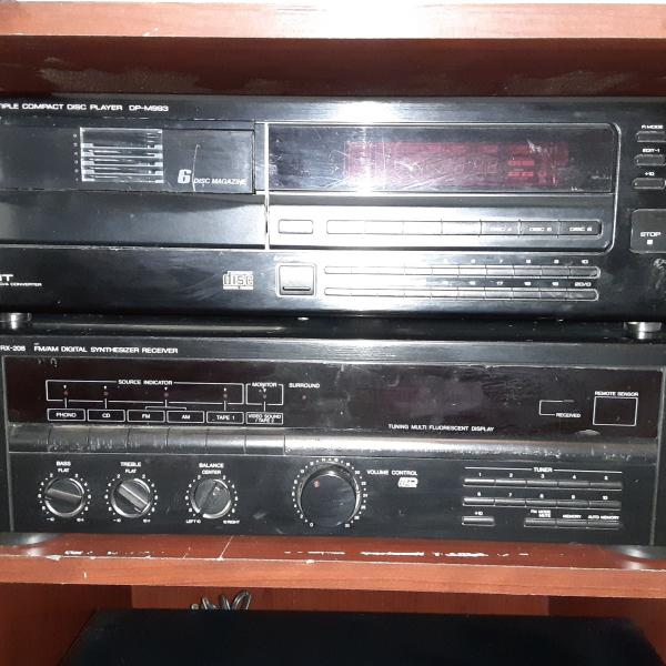 Photo of Kenwood compact disc player & JVC synthesizer receiver