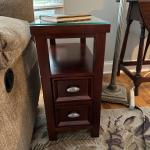 Wood side table with two drawers