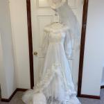 Lot 143: Vintage Wedding Gown, Hat & Muff