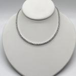 LOT 110: Epiphany Platinum Clad Sterling Silver 16" Diamonique Tennis Necklace