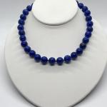 LOT 109: Artisan Crafted 18" Lapis Bead and Sterling  Silver Necklace