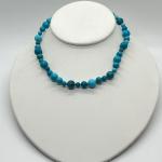LOT 104: Turquoise Bead & Sterling Silver 16" Necklace