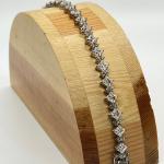 LOT 100: Diamonique Princess Cut and Round Sterling Silver 7-1/4" Bracelet