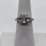 LOT 93: Epiphany Platinum Clad Sterling Silver Diamonique Ring Size 6