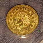 1854 1/2 Dollar California Gold Token
