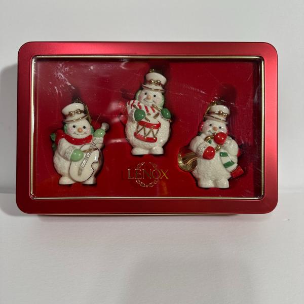 Photo of Lenox Box Set of Three Chrimstas Snowmen Ornaments 