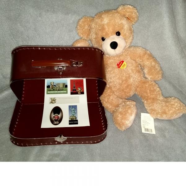 Photo of Steiff Fynn 16"H Plush Suitcase Bear