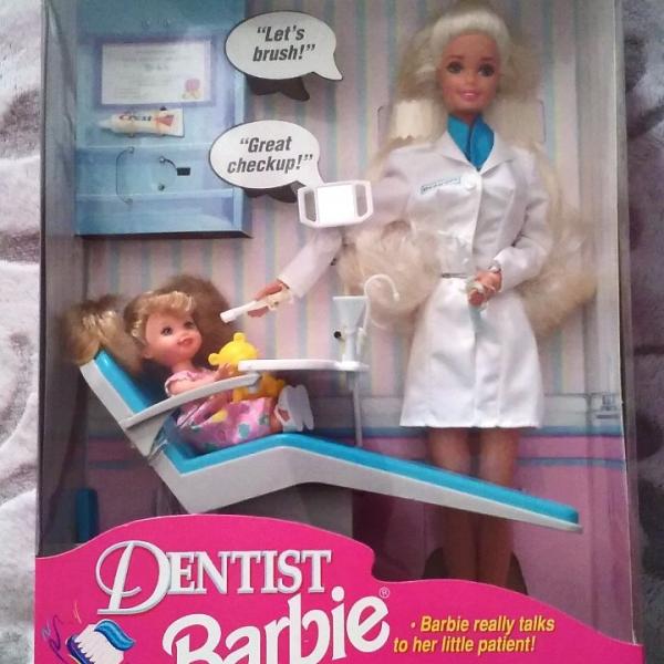 Photo of Vintage Dentist Barbie #17255 Mattel 1997 w/ girl doll
