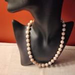 Big Beautiful Mauve 10 mm 18" Pearl Necklace With Stunning Magnetic Clasp