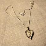 Diamond 925 Heart on 16" 925 Necklace