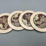 Set of Retro Bonsai Tree Oriental Style Cork Drink Coasters