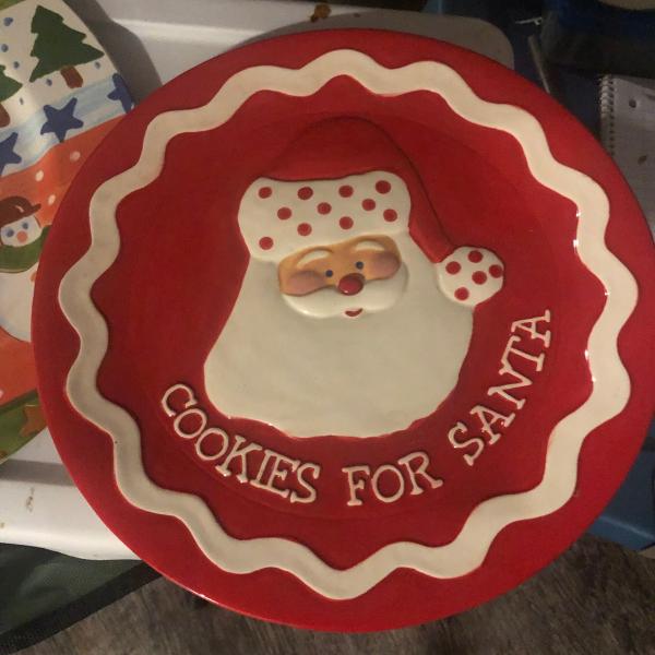 Photo of Santa cookie plate & Snowman holiday plate