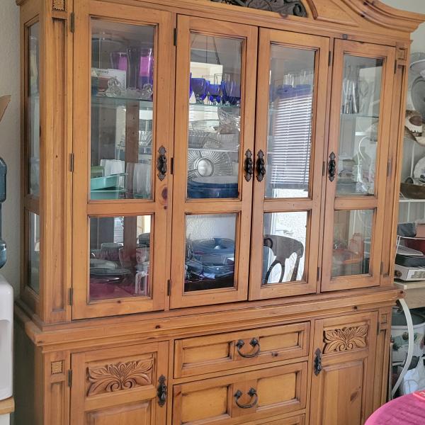 Photo of Solid Oak Vintage China Cabinet