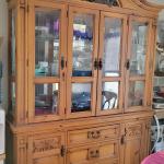 Solid Oak Vintage China Cabinet