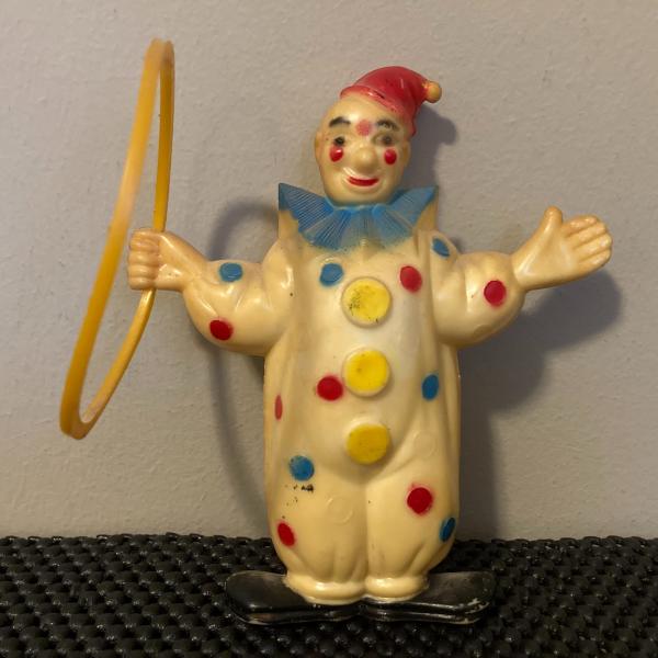 Photo of Vintage Circus Clown with hoop Hard Plastic toy with hoop